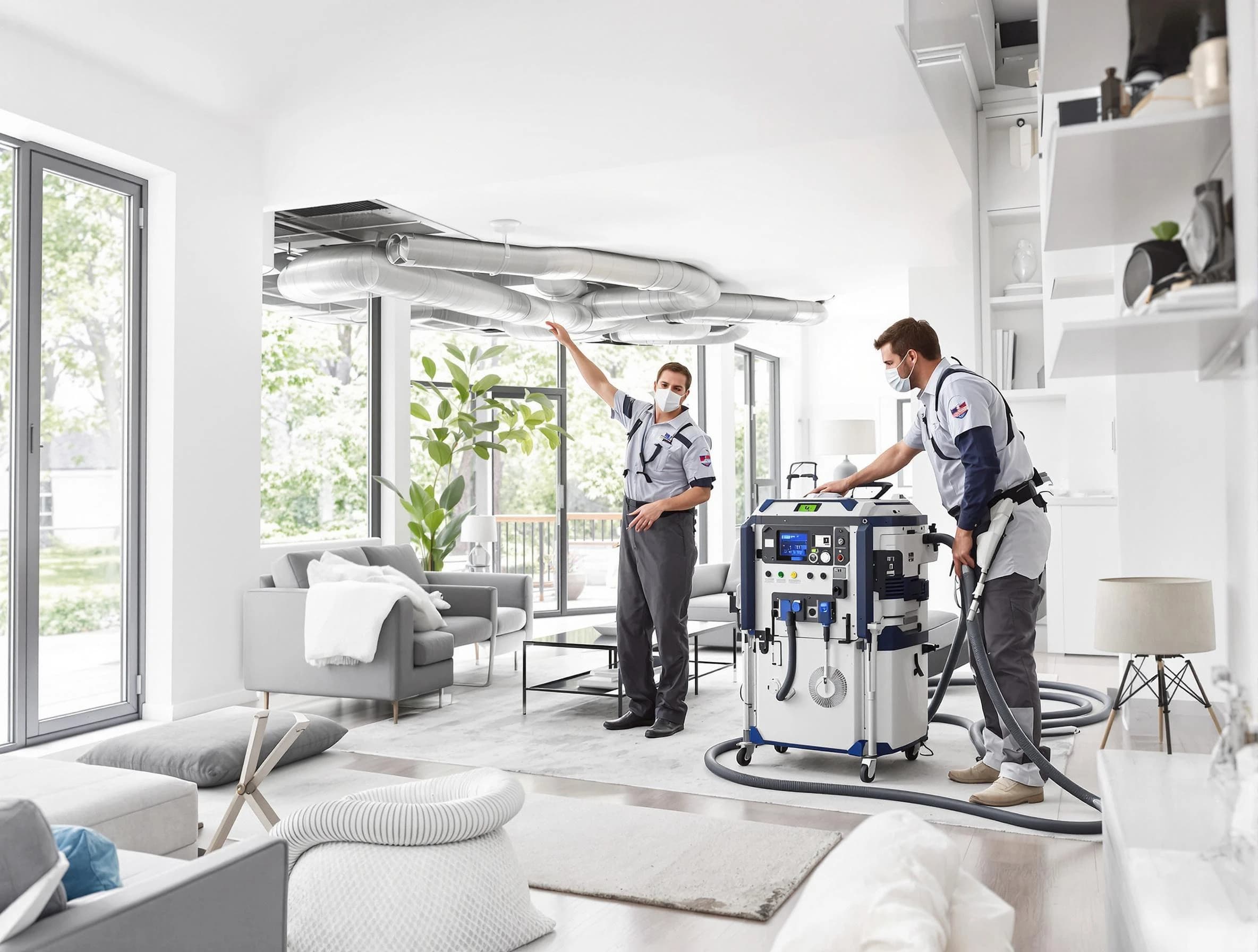 Pomona Air Duct Cleaning professional conducting pure air duct cleaning with state-of-the-art equipment in Pomona