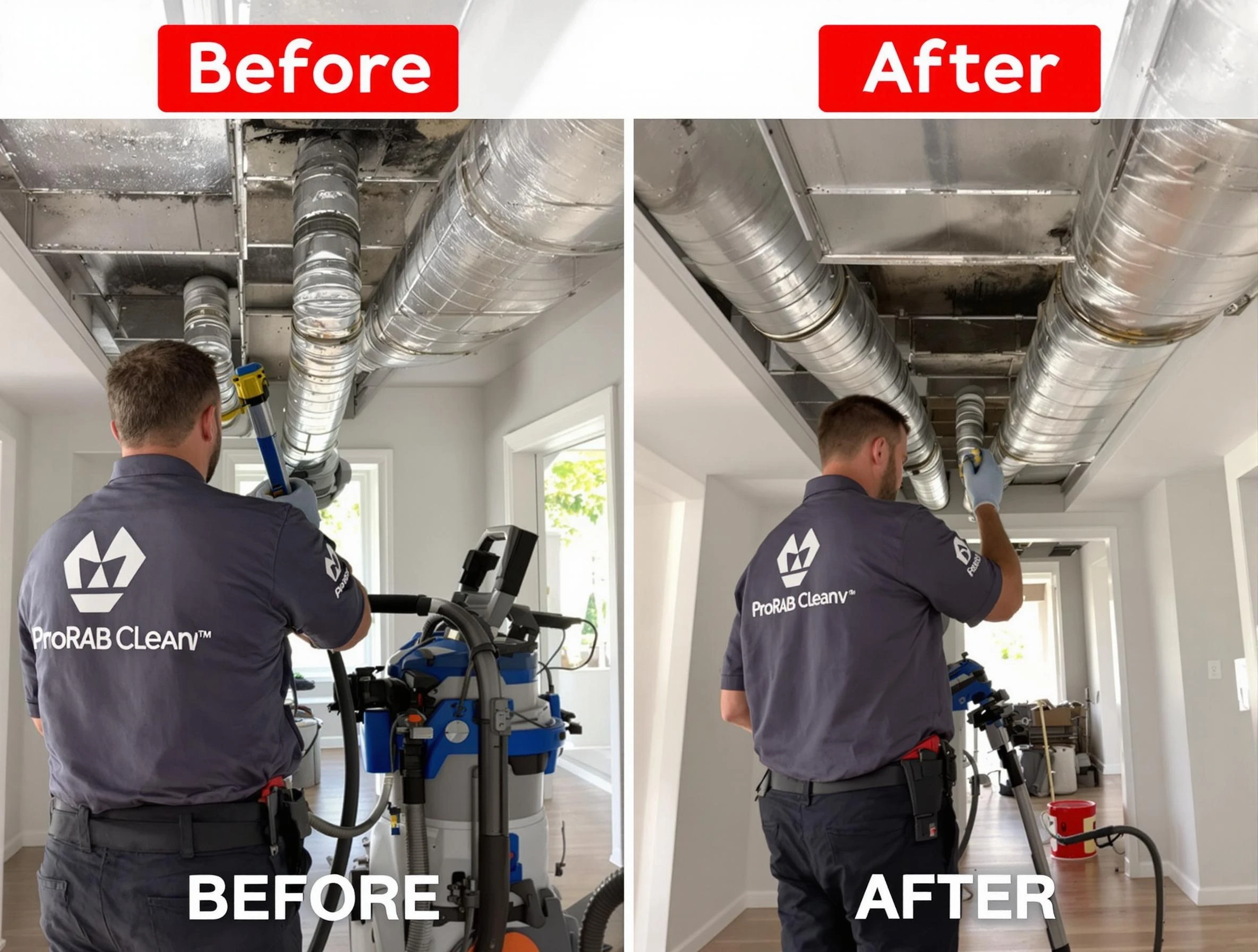 Pomona Air Duct Cleaning expert performing thorough residential duct cleaning in a Pomona home